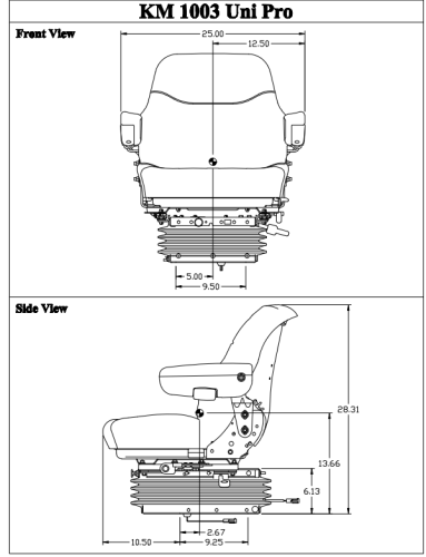 Seats, Cushions - 7915 - KM 1003 UNI PRO SEAT & AIR SUSPENSION - Image 2